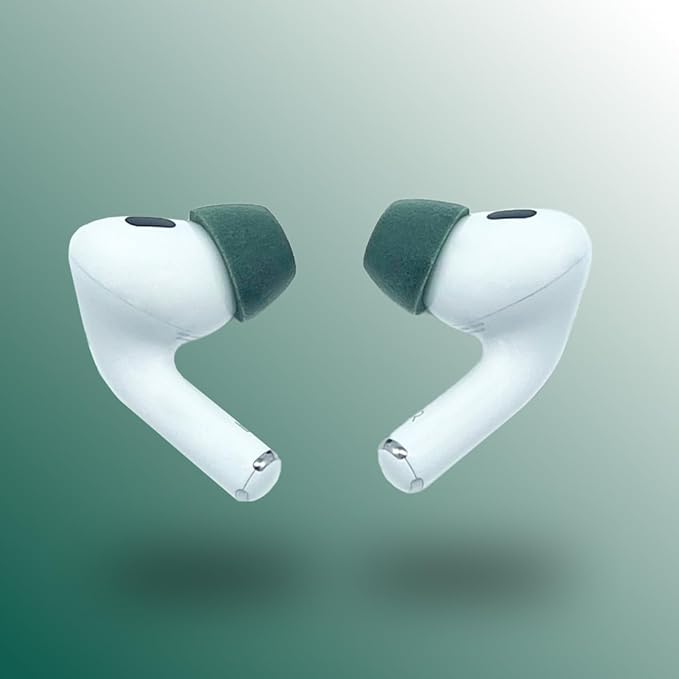 Comply Memory Foam Replacement Earbud Tips for Apple AirPods Pro 1 & 2 | Ultimate Comfort, Secure Fit, Superior Noise Isolation | Anti Slip, Prevent from Falling Out | Green (S/M/L) (3 Pairs)