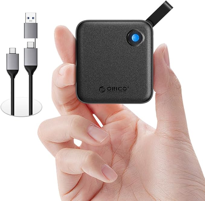 ORICO Portable SSD 2 TB with 2 in 1 USB C Cable, External Solid State Drives, Up to 460MB/s, Status Indicator, Reliable Storage for USB-C Smartphone, Tablet, PC - B5PLUS