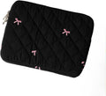 Cute Bow Graphic Carrying Laptop Bag Y2K Preppy Laptop Sleeve Case Bag Kawaii Pad Computer Protect Case Pouch (13-14 inch,Black)