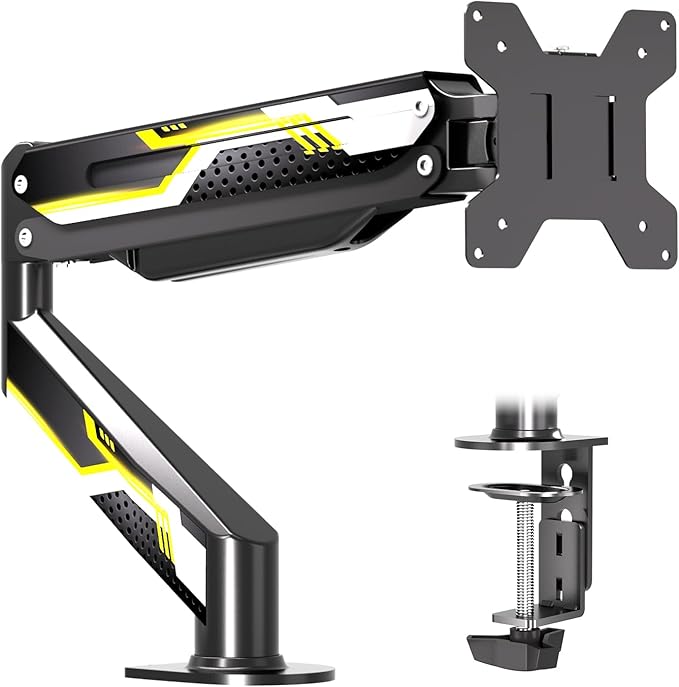 Suptek Monitor Mount Gas Spring Arm Desk Mount Stand - Fully Adjustable, Fits 32 inch Monitors, Weight Capacity up to 22 lbs (MD8WY)