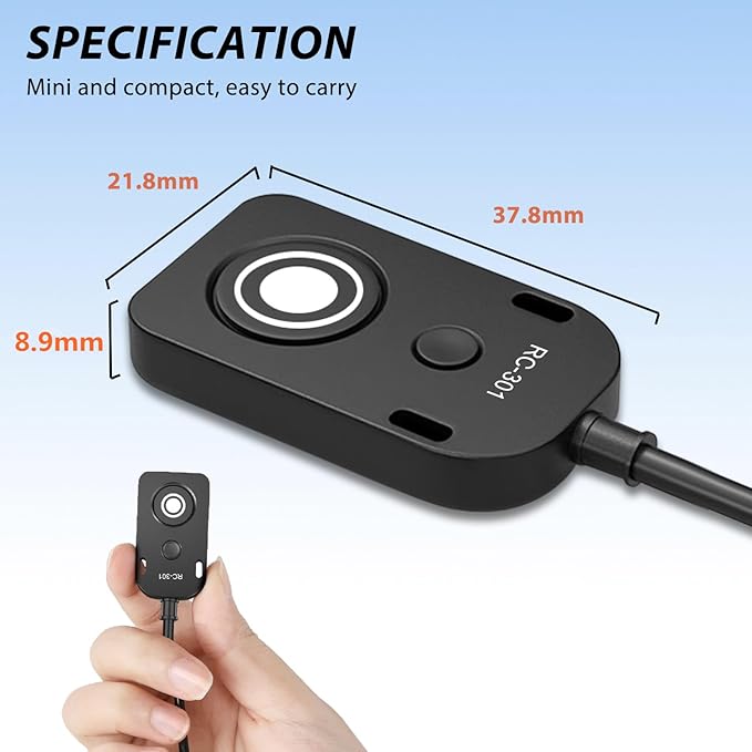 for Canon R5C Video Cable Release Cable Remote Camera Small Shutter Release Remote Control RC301-N3 196.8 "Extended Cable Remote Wired Button R5 5d 5d3 5d4 1dxii 6d 6d2 7d (RC301-N3 196.8in/5m)