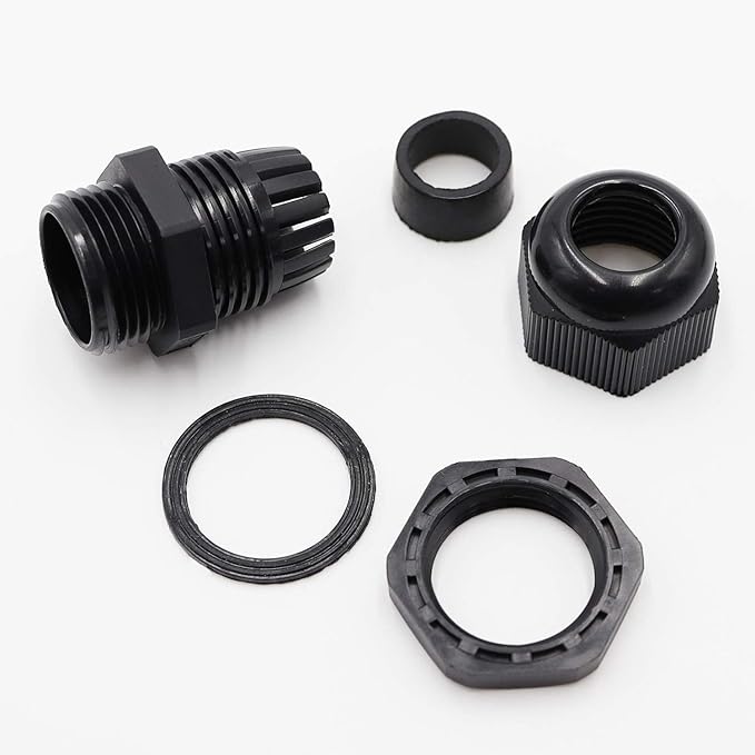 PENGLIN Cable Glands 3/4" NPT Nylon Cable Connector, Strain Relief Cord Connector, IP68 Waterproof Adjustable Locknut(3/4 Inch (16-Pack))