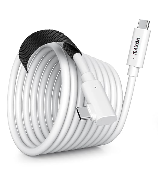 YRXVW Link Cable 16FT Compatible with Meta/Oculus Quest 3S, Quest 3, Quest 2/Pro, PICO 4 Accessories VR Headsets, Charging Cord and High Speed Data Wire, Charging Cable for Steam Gaming PC (16FT)