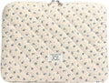 Puffy Laptop Sleeve 13-15.6 Inch Cute Quilted Laptop Protective Case Padded Floral Computer Sleeve for MacBook (A-Blue, 13 Inch)