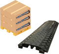 Kable Kontrol Drop Over Floor Cord Cover – 40” Inch Long 2 Channel Cable or Wire Protector – 30 Pcs Bulk Pack - Rubber Ramp for Indoor and Outdoor Use – Black