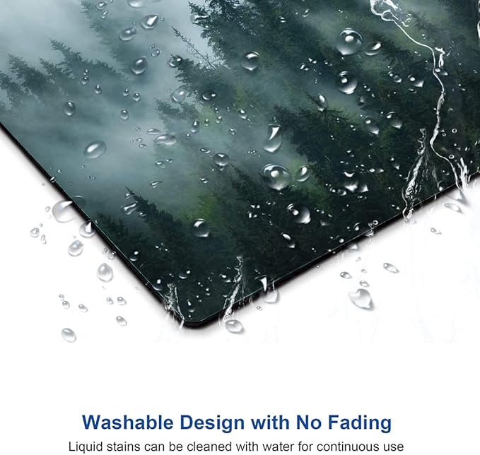 Hokafenle Mouse Pad, Square Personalized Computer Mouse Pads with Natural Design, Washable Mouse Mat, Gaming Office Home Non-Slip Rubber Base Mousepad, Misty Forest