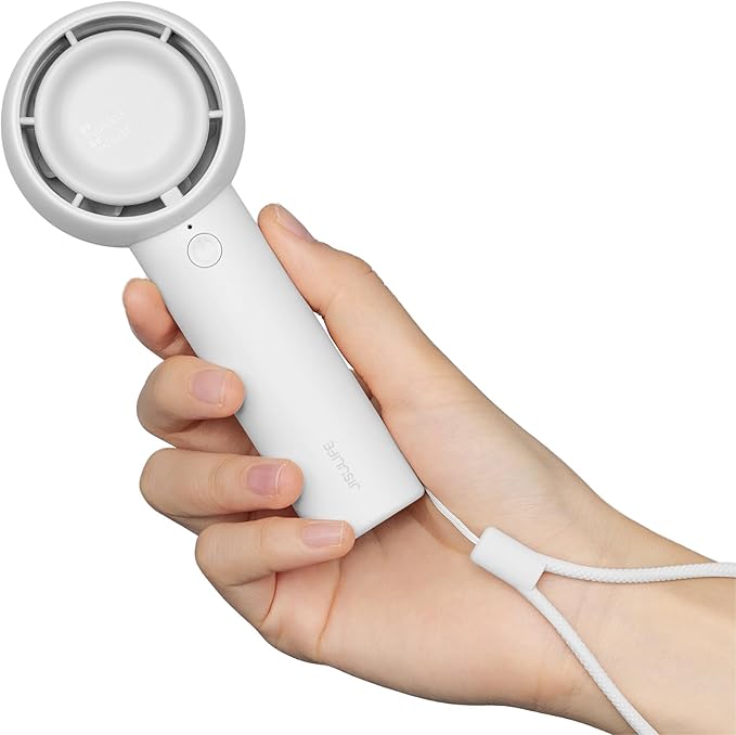 JISULIFE Mini Portable Fan-Bladeless Safe Design, Powerful Turbo Handheld Fan with 3 Speeds, USB Rechargeable, Small Pocket Design for Travel/Lash, Gifts For Girls/Women