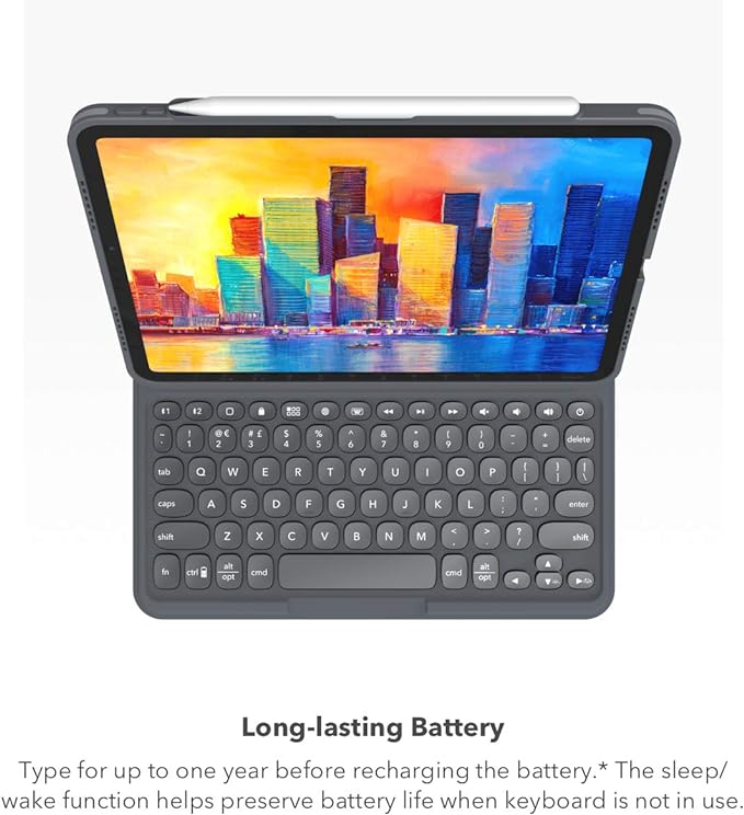 ZAGG Pro Keys Detachable Case and Wireless Keyboard for Apple iPad Pro 12.9, Multi-Device Bluetooth Pairing, Backlit Laptop-Style Keys, Apple Pencil Holder, 6.6ft Drop Protection - Charcoal