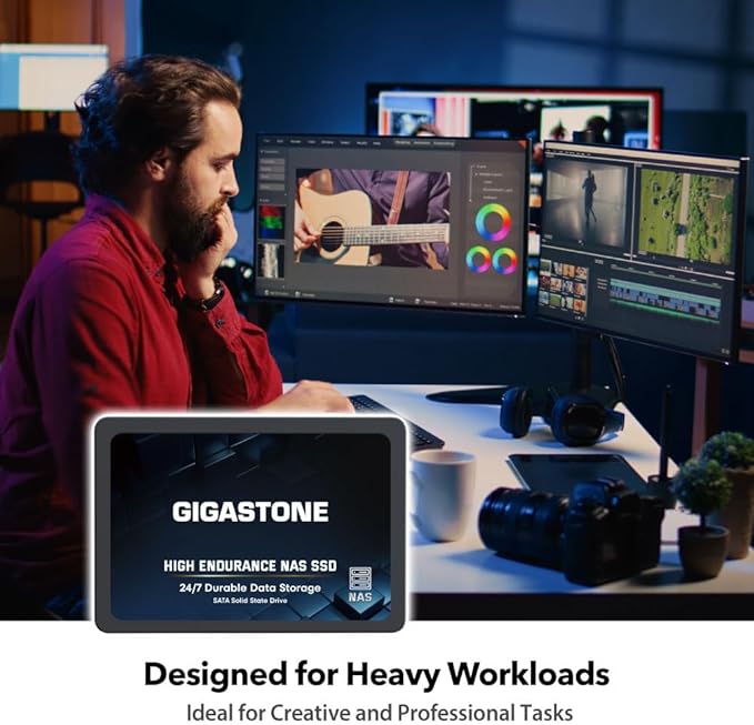Gigastone 2TB NAS SSD Drive (8-Pack) 24/7 Durable TLC High Endurance RAID Data Storage Network Attached Storage 2.5" SATA Internal Solid State Hard Drives