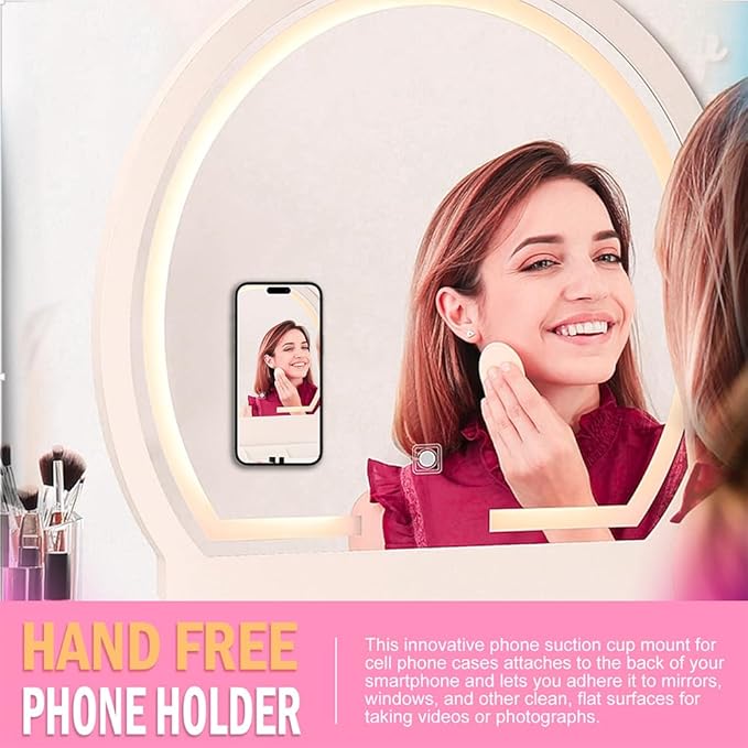 Silicone Suction Phone Holder Mount, Adhesive Accessory for iPhone and Android, Hands-Free Mirror Shower Holder for TikTok Videos and Selfies (Transparent, Single Sided)