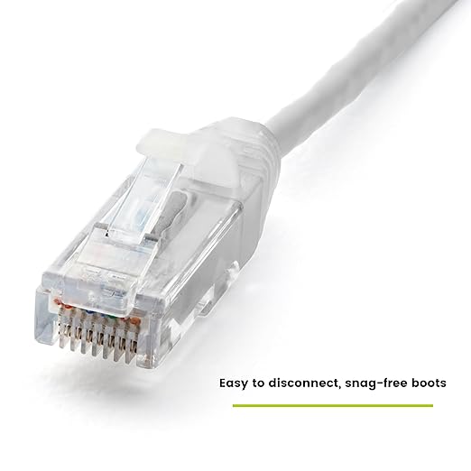 TRUECABLE Cat6 Component Rated Patch Cable, Unshielded (U/UTP), 2ft, White, 28AWG Solid Copper, Snagless 10G High-Speed Ethernet Cable, PoE++ 4PPoE 100W, UL Listed, RoHS-3, 1 Pack