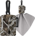 SPUDZ Classic Microfiber Lens Cleaner – Clip-On Pouch, Washable – for Binoculars, Scopes, Glasses, Screens | Vanish Tan, 6 x 6 Inch