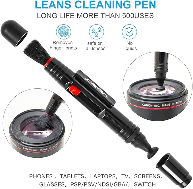 VSGO DKL-15B Professional Cleaning Kit for DSLR Cameras and Sensitive Electronics Bundle with 0.5oz VSGO Photo Lens and LCD Cleaner 3 Color for Option(Black, Blue, Red) (Blue)