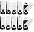 KOOTION 10 X 16 GB USB Flash Drive USB 2.0 Thumb Drive Memory Pen Stick Jump Drive Keychain Design Zip Drives Bulk (Black)