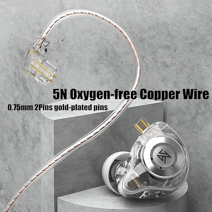 keephifi KZ EDX Pro in Ear Monitors Wired Headphones Dual DD in Ear Earphones HiFi Stereo Stage Earbuds Wired with Detachable for Musicians Audiophiles Music Enthusiasts (Black, No Mic)