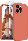 FireNova Designed for iPhone 15 Pro Case, Silicone Upgraded [Camera Protection] Phone Case with [2 Screen Protectors], Soft Anti-Scratch Microfiber Lining Inside, 6.1 inch, Pink Pomelo