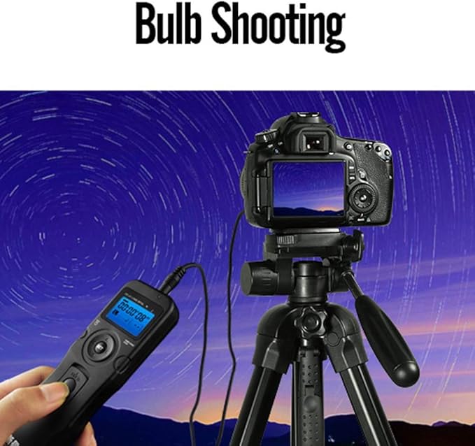 PHOTOOLEX Intervalometer Digital Camera Remote Shutter Release Controller LCD Timer Control with Cord for Canon EOS Rebel T6 T7 80D 70D 60D 60Da 77D T7i T6i T6s SL2 SL1 T5 T3 T5i T4i T3i T2i EOS