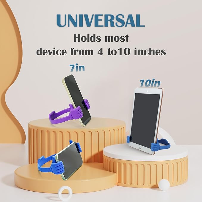 Honsky Thumbs-up Cell Phone Stand Holder, Tablet Stand Cradle for Desk Desktop Smartphone Cellphone Mobile Phone Tablets – Universal Adjustable Flexible,Yellow