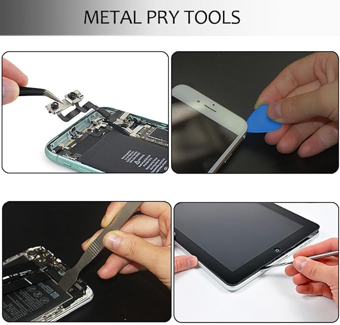 Ewparts Spudger Tool Kit Plastic Pry Tool for Electronics Repair with Metal Spudger Plastic Spudger Tweezers Opening Tool iPhone Repair Tool Kit for Phone,iPad,Computer,MacBook,Laptop Repair Kit