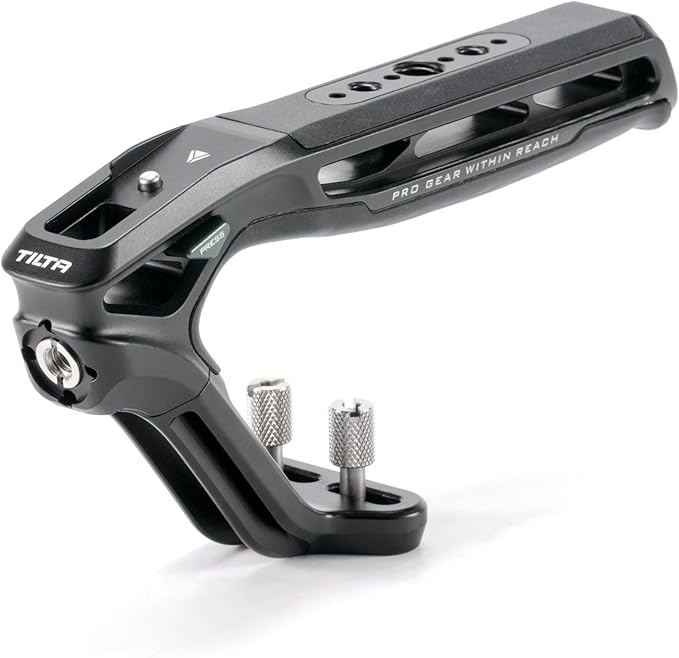 Tilta Xeno Top Handle for Filmmakers & Cameras - Black | Aluminum Alloy and Silicone Build | Fits Most Cameras/Cages | 1/4"-20 Threads w/Locating Points | Safety Release Pin (Dual 1/4"-20)