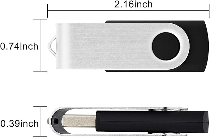 KEXIN 10 Pack 32GB Flash Drive USB Drive Memory Stick Thumb Drive, Black USB 2.0