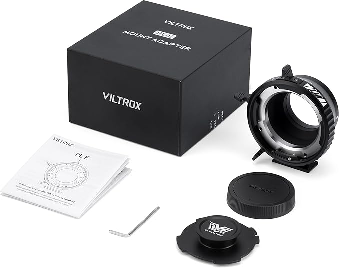 VILTROX PL-E Lens Mount Adapter with Rotary Lock Compatible with PL Lens to Sony E/NEX Mount Cameras A7S3/FS7/5/FX9 /A7R4/R3/a Series/Nex Series