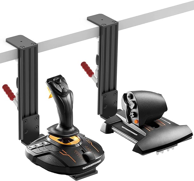 Hikig Desk Mount for Joystick and HOTAS - Compatible With Logitech X52/X52 Pro/X56/X56 Rhino, Thrustmaster T. Flight/T.16000M FCS/TCA Officer Pack Airbus Edition, VKB - 2 Pack