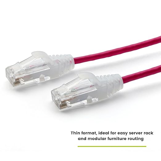TRUECABLE Cat6 Component Rated Patch Cable, Unshielded (U/UTP), 3ft, Red, 28AWG Solid Copper, Snagless 10G High-Speed Ethernet Cable, PoE++ 4PPoE 100W, UL Listed, RoHS-3, 5 Pack