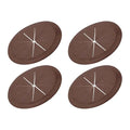PATIKIL Desk Grommet 3-3/16", 4 Pcs Round Cable Grommet Cord Hole Cover with Adhesive Tape Flexible Table Wire Organizer for Office Home Table Countertop, Deep Brown