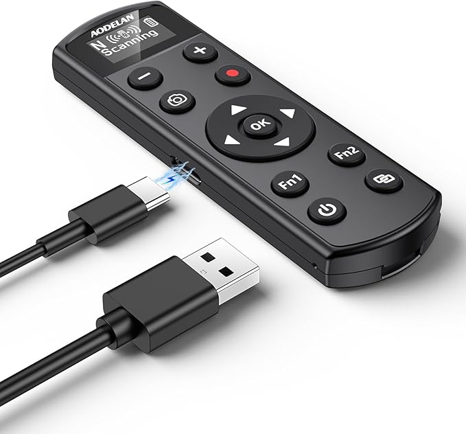 Rechargeable Shutter Release for Nikon AODELAN Wireless Camera Remote Control Compatible with COOLPIX P1000, P1100, P950, B600, A1000, Z50, Z30, Z fc, Z6 II, Z7 II,Z5, Replaces Nikon ML-L7(Black)