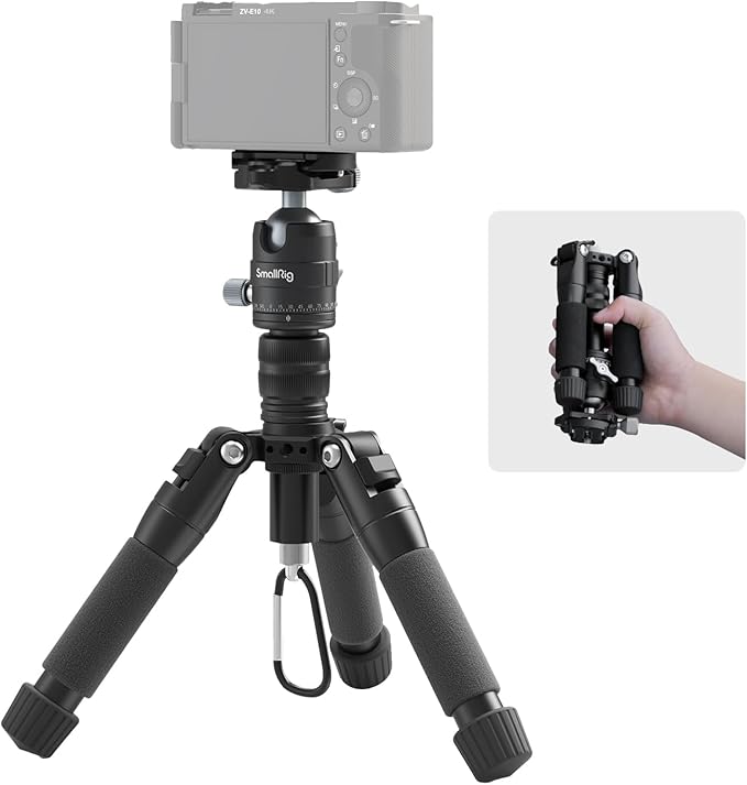 SmallRig VT-20 Aluminum Mini Tripod, 20" Desktop Tripod with 360° Ball Head, Compact Desktop Tripods for DSLR Camera Video Camcorder, Load up to 13lb/6kg