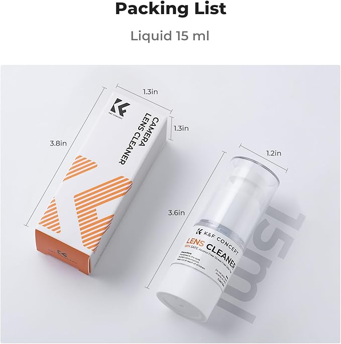 K&F CONCEPT Spray and Microfiber Lens Cleaner Care Kit, Non-Flammable Camera Lens Cleaner and Digital Sensor Cleaning Solution,for Coated Lenses, Binoculars, Scopes, Cameras, and Glasses