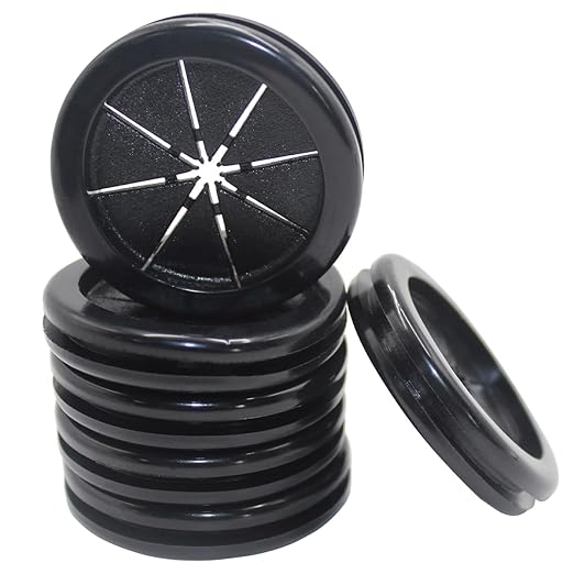 Rubber Grommets for Wiring, 1-9/16 Inch Drill Hole, 1-3/8 Inch ID, Firewall Grommets Automotive Cable Cords Hoses Protection, Double-Sided Rubber Plugs for Round Holes, 6 Pcs, 35x40 mm