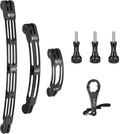 HSU Aluminum Alloy Curved Extension Arm Kit Metal Pole Mount Helmet Stick Extension Arm Mount for GoPro Hero 13/12/11/10/9/8/7/6 Black, DJI Osmo Action and More Action Cameras (7.9”/5.3”/3”) (Black)