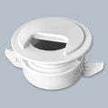 (1-Pack White) Cable, Wire & Cord Management - Self Locking Grommet with Cover for Walls, Ceilings, Desks, Used for All Surfaces 3/8” to 1” Thick, Made in USA