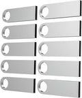 ABLAZE 1GB Flash Drive 10 Pack, Metal USB 2.0 Thumb Drives with Keychains USB Sticks Pendrives (Sliver)