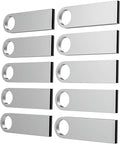 ABLAZE 4GB Flash Drive 10 Pack, Metal USB 2.0 Thumb Drives with Keychains USB Sticks Pendrives (Sliver)