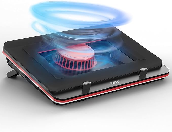 GT500 Powerful Turbo-Fan (5000 RPM) Laptop Cooling Pad with Infinitely Variable Speed,Seal Foam for Rapid Cooling Gaming Laptop,13-17.3inch Laptop Cooler with 3-Port USB Hub