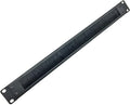 Jingchengmei 1U Disassembled Rack Mount Cable Management Panel with Brush for Cable Entry for 19-Inch Rack or Cabinet Black (BF01UAB2)