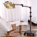 LEVO G2 Deluxe Premium Tablet Floor Stand with Long Extension Arm – Adjustable Rolling iPad Holder & Mobile Cart for Bed, Sofa, or Office–Ergonomic 5-Axis Arm, 30–56″ Height, Fits up to 13.5″ Devices