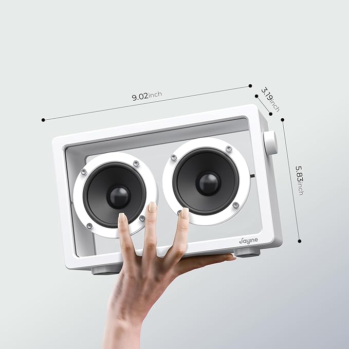 Cassette Portable Bluetooth Speaker, 16W Minimalist Speakers Bluetooth Wireless Loud, HD Powerful Sound and Wide Compatibility V5.3 for Indoor Outdoor - White