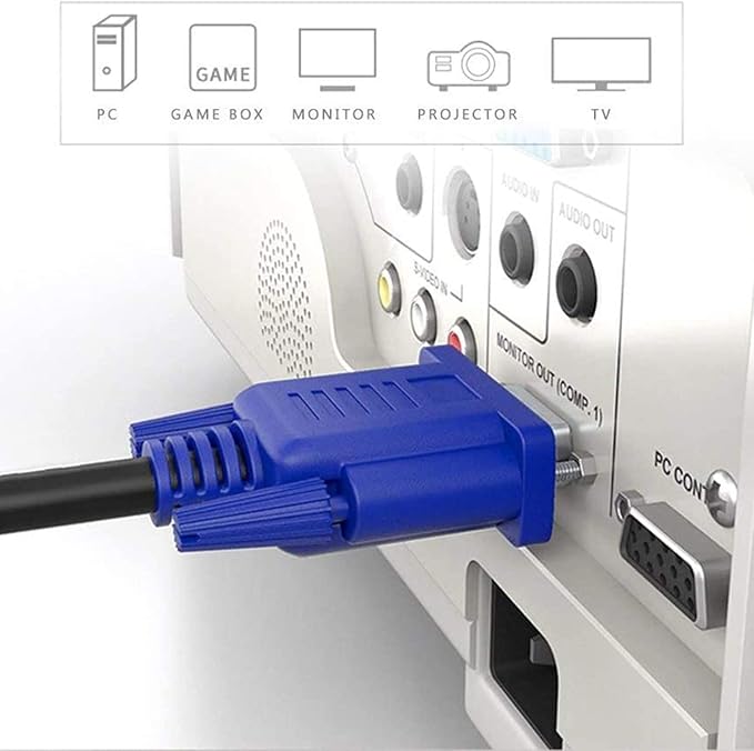 PASOW VGA to VGA Monitor Cable HD15 Male to Male for TV Computer Projector (65 Feet)