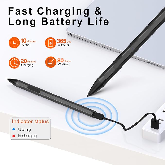 ASUS Stylus Pen for Transformer/Vivobook Flip/Notebook Touchscreen Laptop/Tablet - Rechargeable, 4096 Pressure Sensitivity, Microsoft MPP Protocol, Black