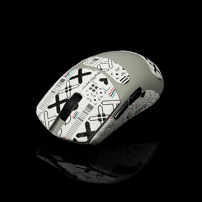 Grip Tape for Lamzu Atlantis Maya - Anti-Slip,Enhanced Control, Sweat Resistance,Improves FPS Gaming Grip & Mouse Protection [Pre-Cut] Printsteam White Black 0.5mm