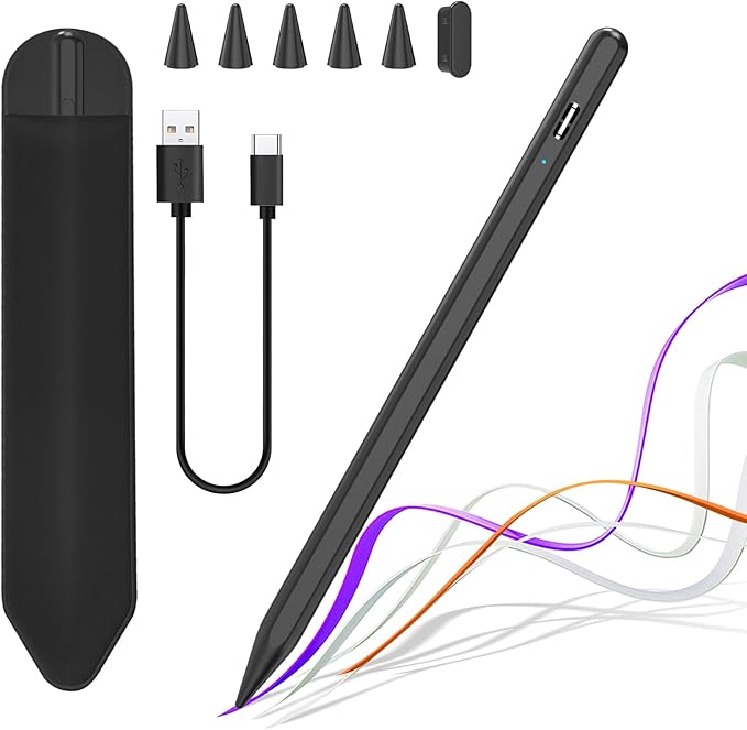 Stylus Pen for iPad 10th 9th 8th 7th 6th Generation, 15Mins Fast Charge for Apple iPad Pencil with Pencil Holder, for iPad Pro 11/12.9 inch, for iPad Air 5th/4th/3th Gen, for iPad mini 6th/5th Gen