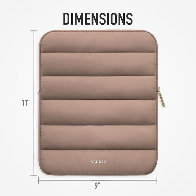Vandel - The Original Puffy iPad Sleeve 9-11 Inch Tablet Sleeve, Brown i Pad Case for Women and Men, Cute iPad Air Pouch, 9 10 Inch, 11 Inch Bag