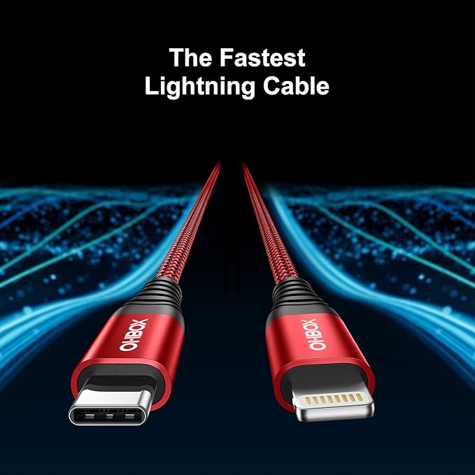 ohbox 6FT USB C to Lightning Cable 2Pack iPhone Fast Charger Cable Type C iPhone Charging Cord Compatible with iPhone 14 13 12 11 Pro Max XR XS X 8 Plus SE iPad