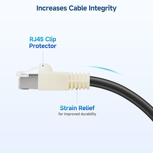 Cable Matters 100-Pack Cat6 / Cat5e RJ45 Strain Relief Boots, RJ45 Boot, Cat 6 Boot, Cat6 Ethernet Boots, White, Suitable for 6.5mm (0.25in) Ethernet Cables