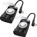 G-Homa 24 Hour Mechanical Outdoor Timer Outlet, Outdoor Timer for Lights, Waterproof, 2 Grounded Outlets, 15A 1/2HP, Heavy Duty, ETL Listed (2 Packs)