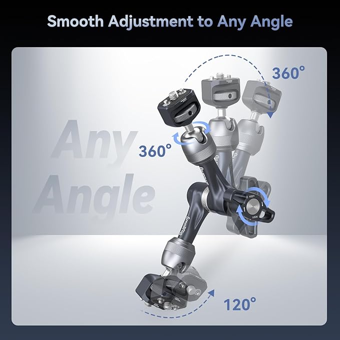 SMALLRIG 7" Rosette Magic Arm, Camera Monitor Mount, Articulating Arm with 1/4"-20 Screws and Anti-Twist Pins, Max Load Capacity 3.5kg Friction Arm, for Cameras, Monitors, LED Lights and Phones